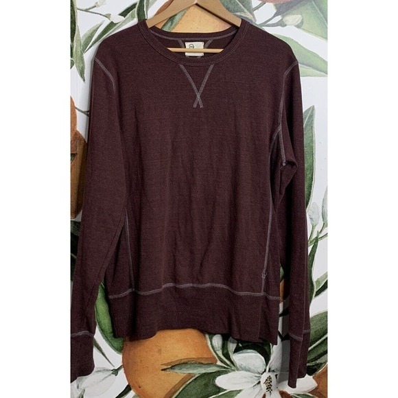 AG Adriano Goldschmied Mens Large Maroon Red Pullover Henley Long Sleeve Shirt - Picture 1 of 6
